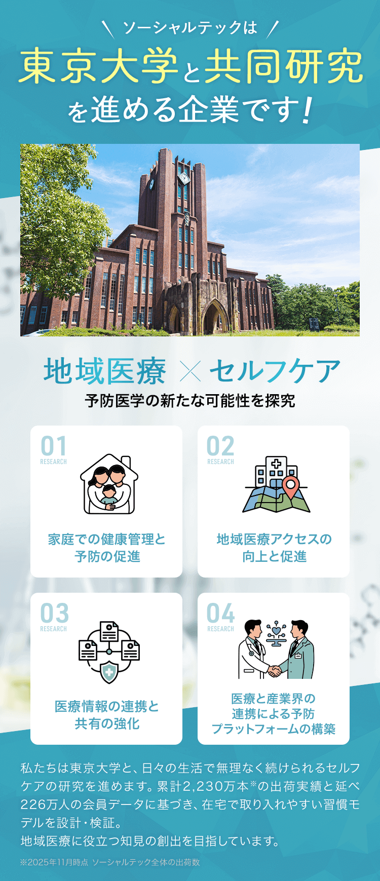 ソーシャルテックは東京大学と共同研究を進める企業です！