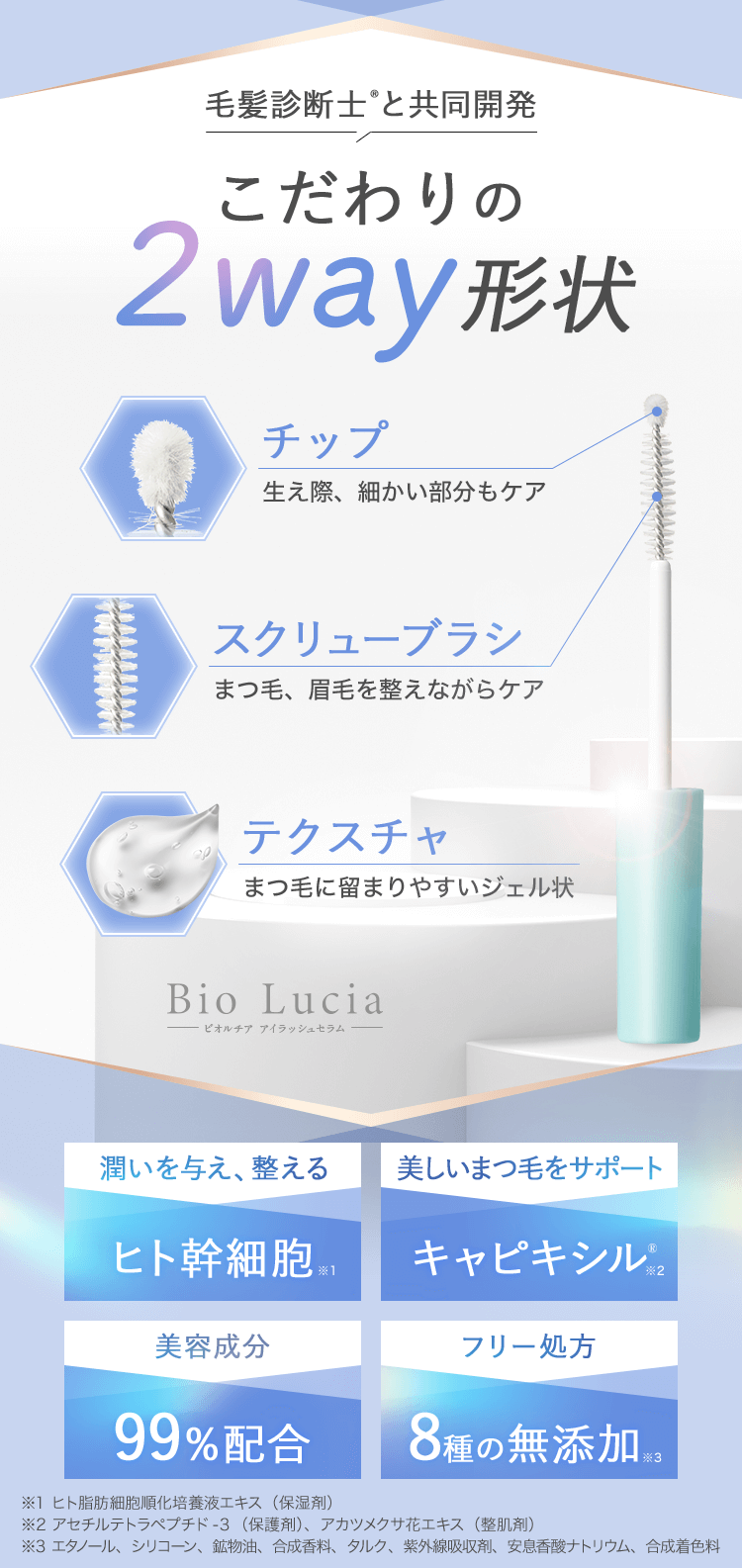 毛髪診断士®︎と共同開発 こだわりの2WAY形状