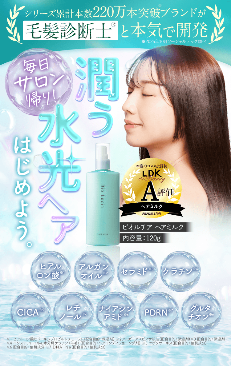 新習慣 トリート面ロの前に主っとする髪の導入美容液 ビオルチアヘアミスト