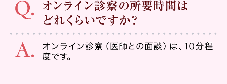 オンライン診察の所要時間はどれくらいですか？